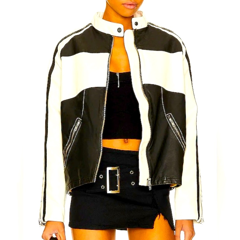 Free People Vegan Leather Moto Jacket
